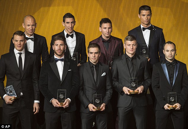 How many Real Madrid players shortlisted for FIFA's 2015 World XI
