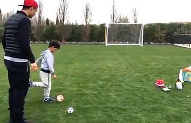 Video - Cristiano Ronaldo Jr. pulled off the perfect imitation of his dad as he scores a brilliant free kick goal
